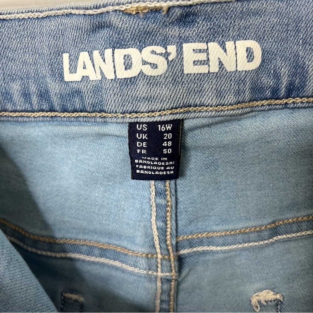 Lands End High Rise Straight Ankle Jeans Light Wash Plus Size 16 - Picture 8 of 11